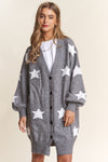 STAR PRINT  LONG CARDIGAN