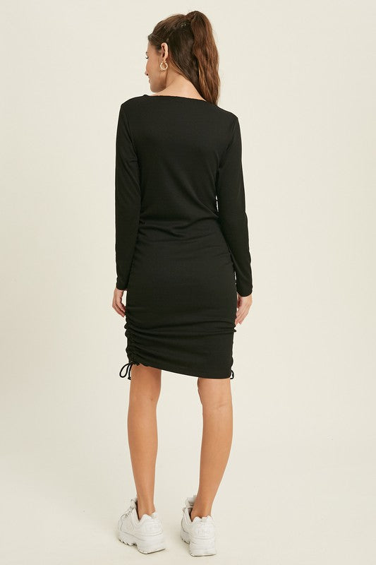 RUCHED BODYCON  DRESS