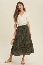 DITSY FLORAL TIERED SKIRT