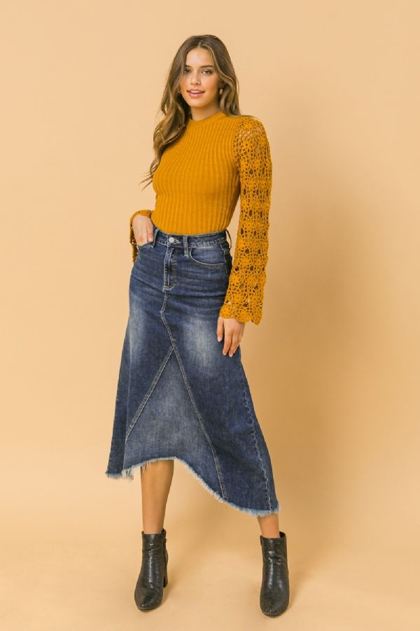 INDIGO DENIM SKIRT