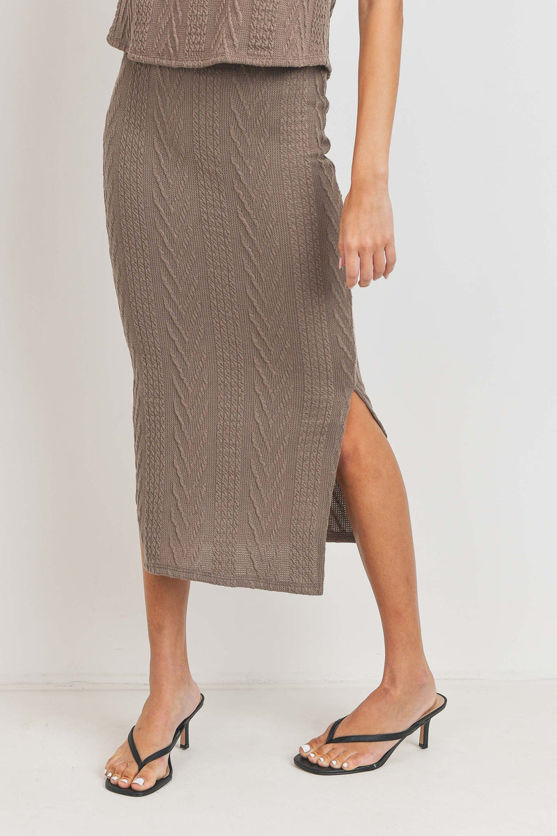CABLE KNIT PENCIL SKIRT