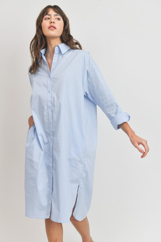 BUTTON DOWN SHIRT DRESS – BLU Couture Clothing