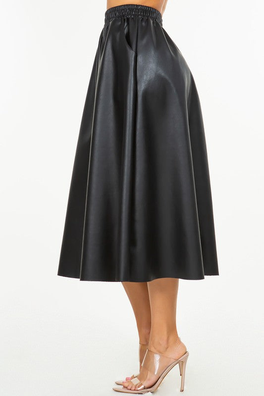 Black Faux Leather Skirt