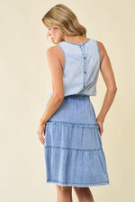 DENIM TIERED SKIRT