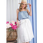 RILEY TIERED SKIRT (WHITE)