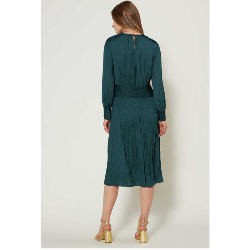 RUCHED WAIST PLEATED DRESS by CURRENT AIR