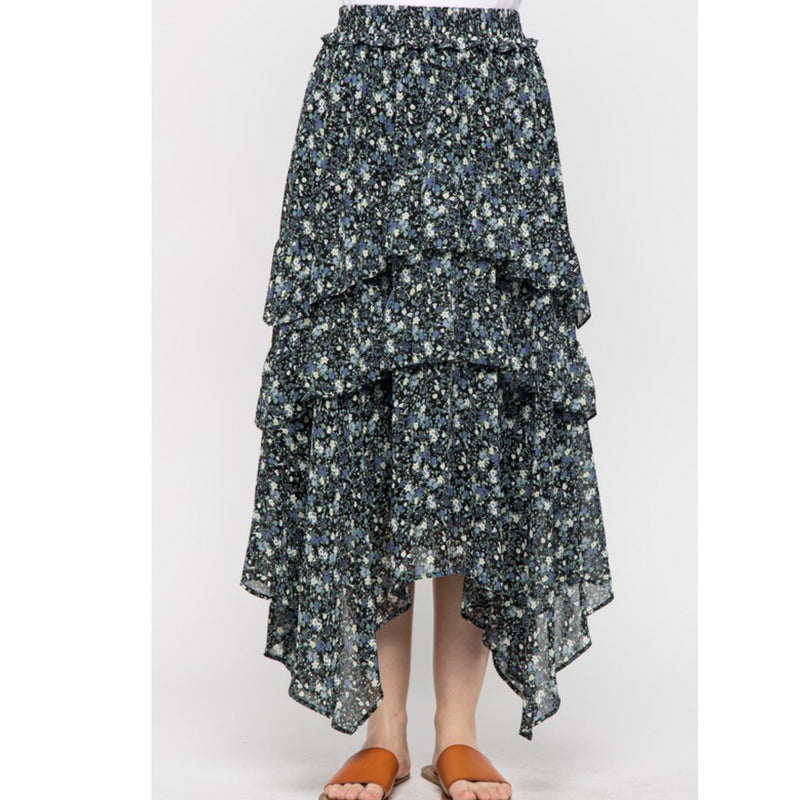 DITZY FLORAL RUFFLED SKIRT