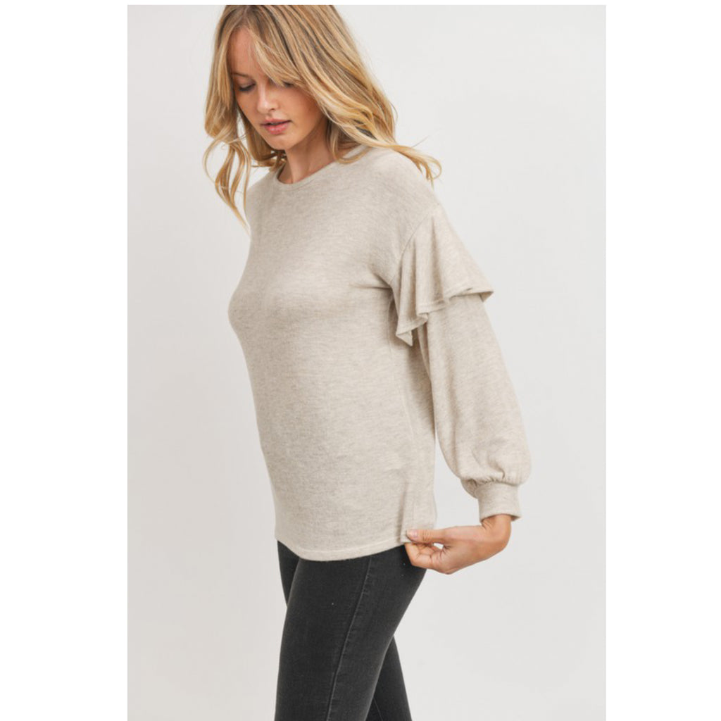 CARRIE RUFFLE KNIT TOP