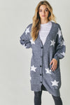 STAR PRINT  LONG CARDIGAN