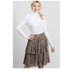 PLEATED TIERED SKIRT (TAUPE)